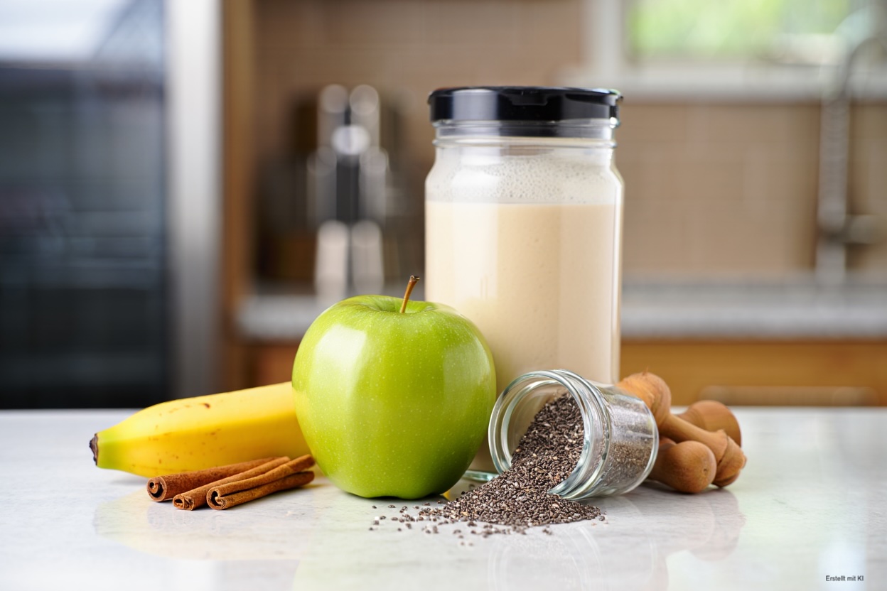 Bananen-Apfel-Chia-Zimt-Smoothie für Energie und Wohlbefinden